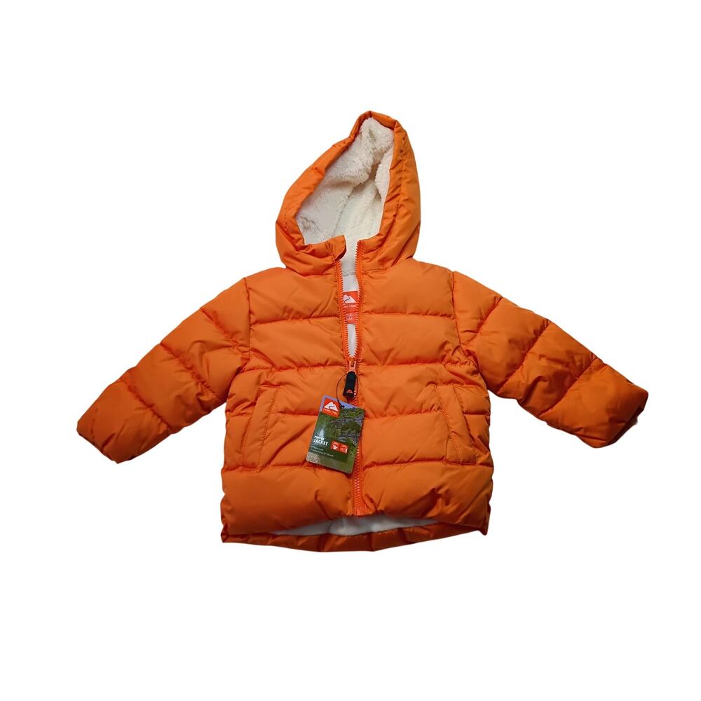 Ozark Trail Toddler Orange Puffer Jacket - Size 18M - NWT